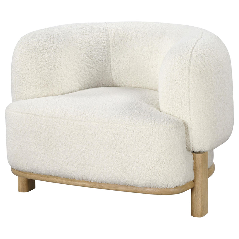 Lawler Upholstered Barrel Back Accent Chair Ivory and Natural - 903169