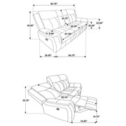 Lawrence 3-piece Upholstered Reclining Sofa Set Charcoal - 603504-S3