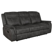 Lawrence 3-piece Upholstered Reclining Sofa Set Charcoal - 603504-S3
