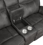 Lawrence 3-piece Upholstered Reclining Sofa Set Charcoal - 603504-S3