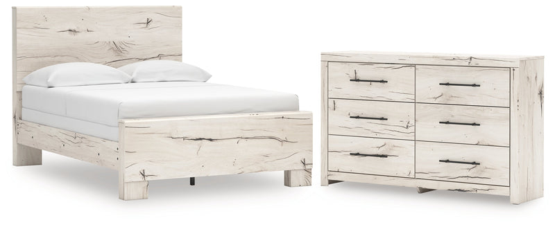 Lawroy Full Panel Bed with Dresser in Light Natural from Ashley - Lara Furniture