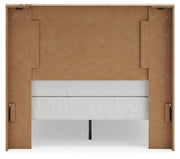 Lawroy Full Panel Bed with Mirrored Dresser and 2 Nightstands in Light Natural from Ashley - Lara Furniture