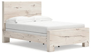 Lawroy Full Panel Bed with Mirrored Dresser, Chest and Nightstand in Light Natural from Ashley - Lara Furniture