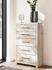 Lawroy Full Panel Headboard, Dresser, Mirror, Chest and Nightstand in Light Natural - PKG020535