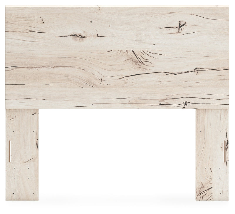 Lawroy Full Panel Headboard with Mirrored Dresser, Chest and 2 Nightstands in Light Natural from Ashley - Lara Furniture