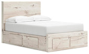 Lawroy Full Panel Storage Bed and Dresser in Light Natural - PKG020254
