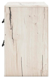 Lawroy Full Panel Storage Bed, Dresser, Mirror and 2 Nightstands in Light Natural - PKG020231