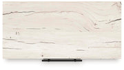 Lawroy Full Panel Storage Bed, Dresser, Mirror, Chest and Nightstand in Light Natural - PKG020235