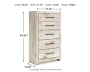 Lawroy Full Panel Storage Bed, Dresser, Mirror, Chest and Nightstand in Light Natural - PKG020235
