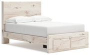 Lawroy Full Panel Storage Bed with Dresser and 2 Nightstands in Light Natural from Ashley - Lara Furniture