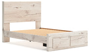 Lawroy Full Panel Storage Bed with Dresser and 2 Nightstands in Light Natural from Ashley - Lara Furniture