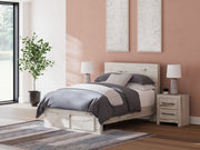 Lawroy Full Panel Storage Bed with Dresser and 2 Nightstands in Light Natural from Ashley - Lara Furniture