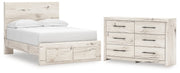 Lawroy Full Panel Storage Bed with Dresser in Light Natural from Ashley - Lara Furniture