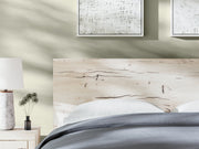 Lawroy King Panel Bed with 2 Nightstands in Light Natural from Ashley - Lara Furniture