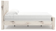 Lawroy King Panel Bed with 2 Nightstands in Light Natural from Ashley - Lara Furniture