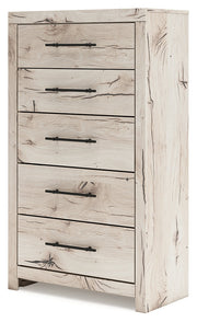 Lawroy King Panel Headboard with Mirrored Dresser, Chest and Nightstand in Light Natural from Ashley - Lara Furniture