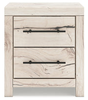 Lawroy King Panel Headboard with Mirrored Dresser, Chest and Nightstand in Light Natural from Ashley - Lara Furniture