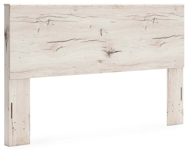 Lawroy King Panel Headboard with Mirrored Dresser in Light Natural from Ashley - Lara Furniture