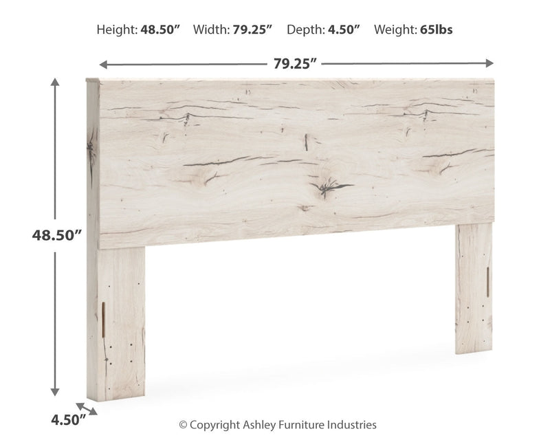 Lawroy King Panel Headboard with Mirrored Dresser in Light Natural from Ashley - Lara Furniture