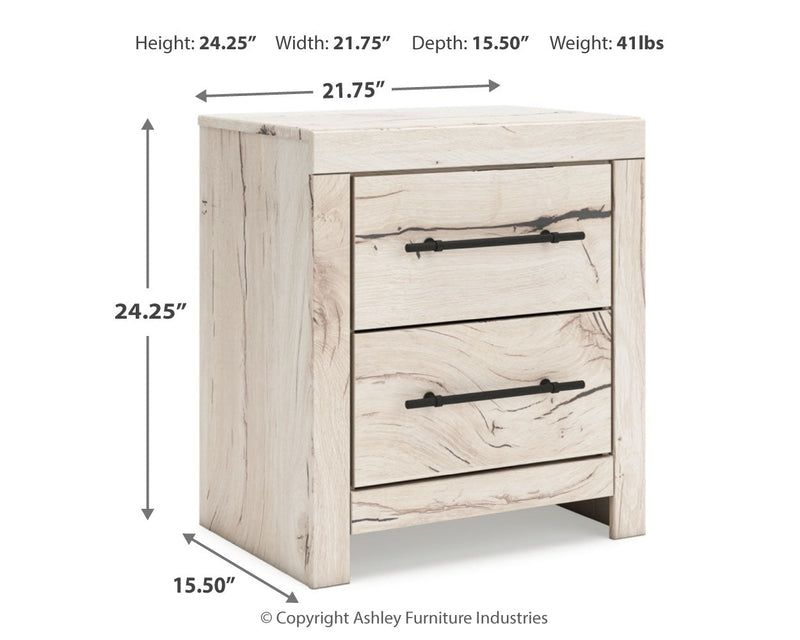 Lawroy King Panel Storage Bed with Dresser and 2 Nightstands in Light Natural from Ashley - Lara Furniture