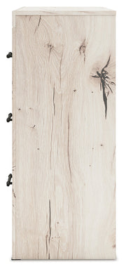 Lawroy King Panel Storage Bed with Dresser in Light Natural from Ashley - Lara Furniture