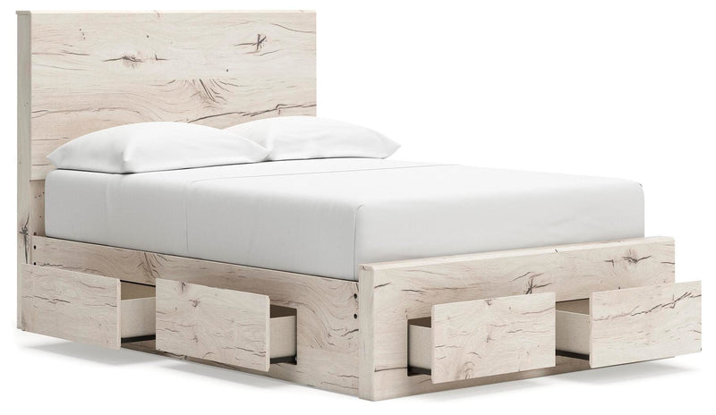 Lawroy Light Natural Full Storage Bed and Nightstand - B2310B51