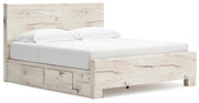 Lawroy Light Natural King Panel Bed with Storage - B2310B12