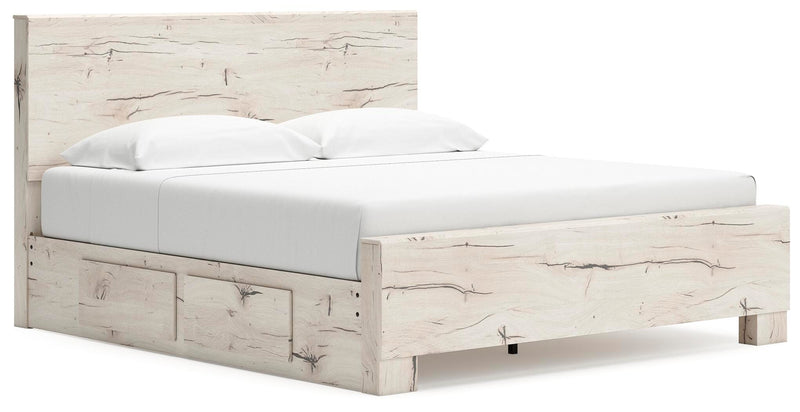 Lawroy Light Natural King Panel Bed with Storage - B2310B12