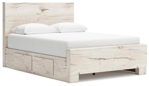 Lawroy Light Natural Queen Panel Bed with Storage - B2310B8