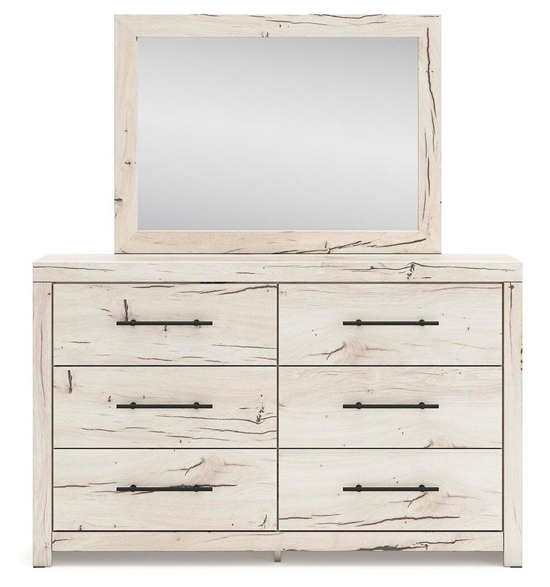 Lawroy Light Natural Queen Panel Headboard, Dresser and Mirror - B2310B25