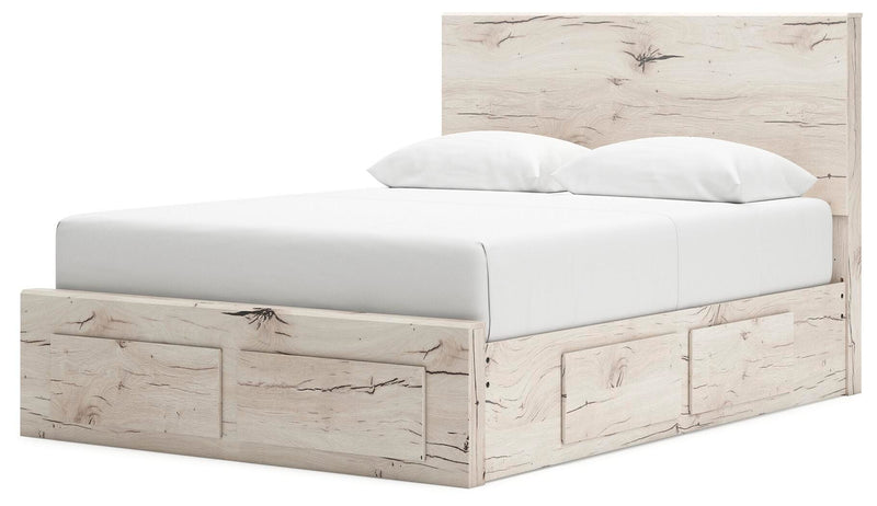 Lawroy Light Natural Queen Panel Storage Bed - B2310B9