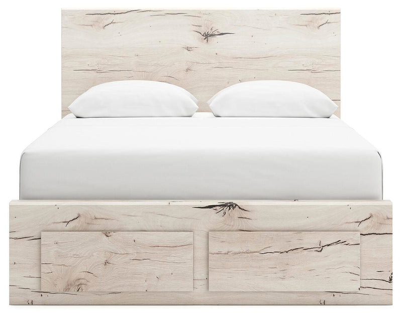 Lawroy Light Natural Queen Storage Bed, 2 Dressers, Mirror and 2 Nightstands - B2310B49