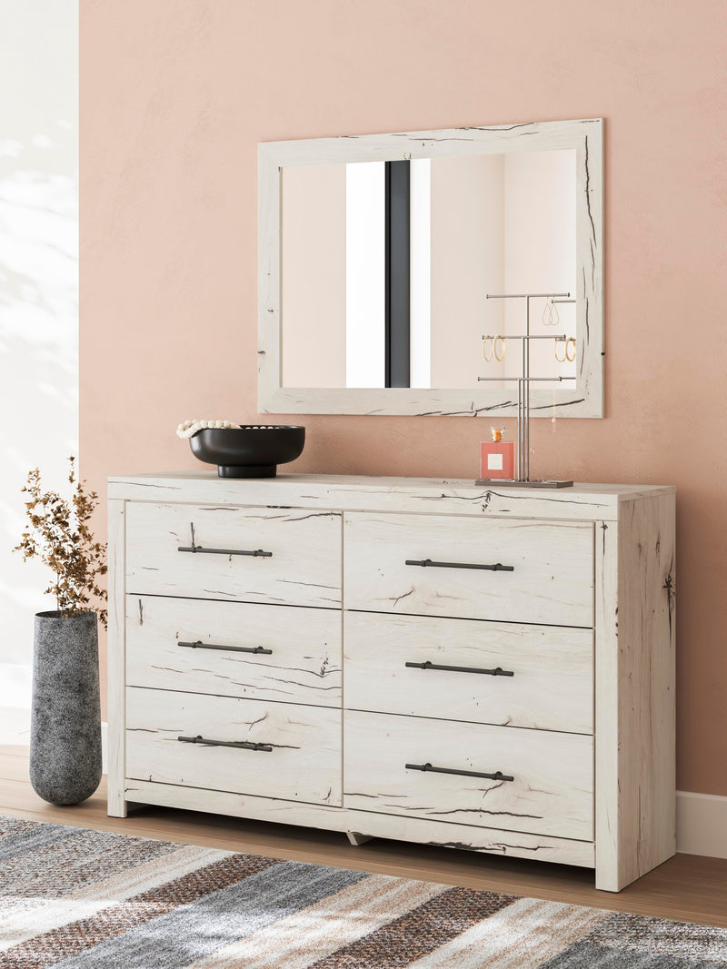 Lawroy Light Natural Queen Storage Bed, 2 Dressers, Mirror and 2 Nightstands - B2310B49