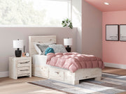 Lawroy Light Natural Twin Panel Bed with Storage and Nightstand - B2310B52