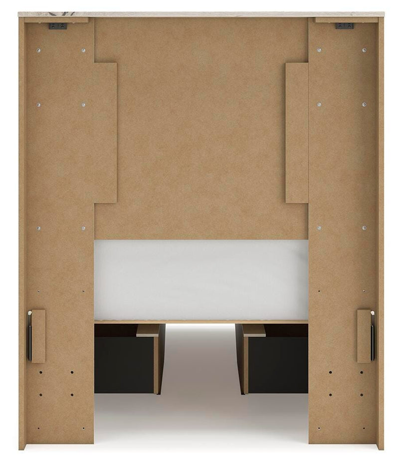 Lawroy Light Natural Twin Panel Bed with Storage and Nightstand - B2310B53