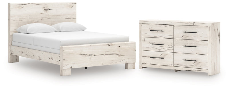 Lawroy Queen Panel Bed with Dresser in Light Natural from Ashley - Lara Furniture