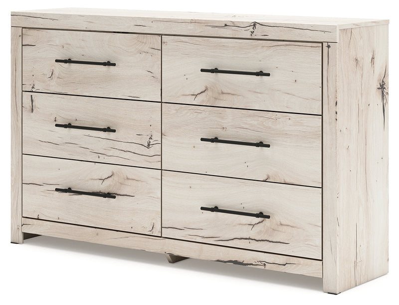 Lawroy Queen Panel Bed with Dresser in Light Natural from Ashley - Lara Furniture