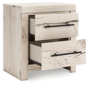 Lawroy Queen Panel Bed with Mirrored Dresser, Chest and 2 Nightstands in Light Natural from Ashley - Lara Furniture