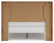 Lawroy Queen Panel Bed with Mirrored Dresser, Chest and Nightstand in Light Natural from Ashley - Lara Furniture