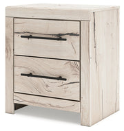 Lawroy Queen Panel Bed with Mirrored Dresser, Chest and Nightstand in Light Natural from Ashley - Lara Furniture