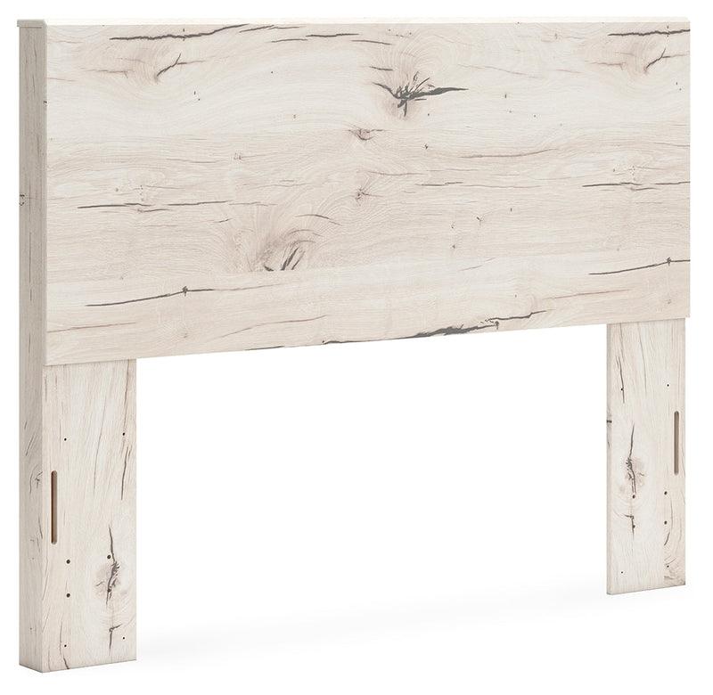 Lawroy Queen Panel Headboard with Mirrored Dresser and 2 Nightstands in Light Natural from Ashley - Lara Furniture