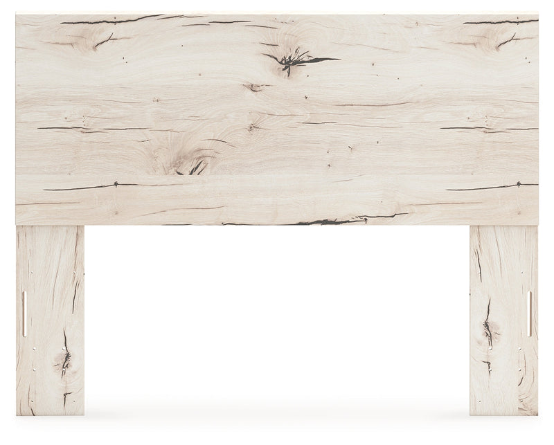 Lawroy Queen Panel Headboard with Mirrored Dresser and Chest in Light Natural from Ashley - Lara Furniture