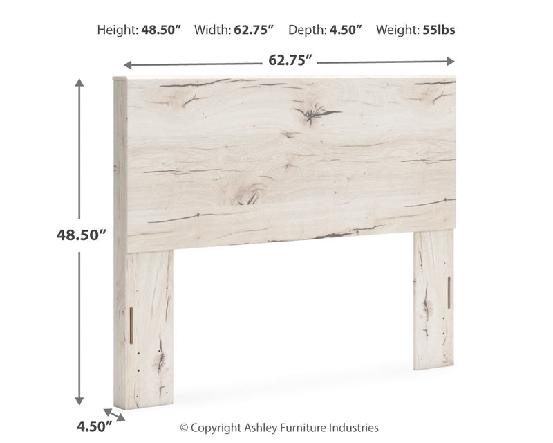 Lawroy Queen Panel Headboard with Mirrored Dresser and Nightstand in Light Natural from Ashley - Lara Furniture