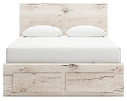 Lawroy Queen Panel Storage Bed with Dresser and 2 Nightstands in Light Natural from Ashley - Lara Furniture
