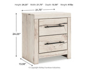Lawroy Queen Panel Storage Bed with Mirrored Dresser and 2 Nightstands in Light Natural from Ashley - Lara Furniture