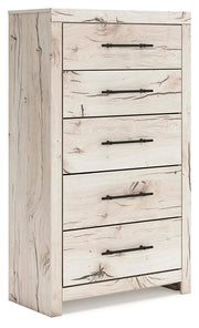 Lawroy Twin Panel Bed, Dresser, Mirror and Chest in Light Natural - PKG020216