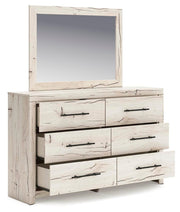 Lawroy Twin Panel Bed, Dresser, Mirror and Chest in Light Natural - PKG020216
