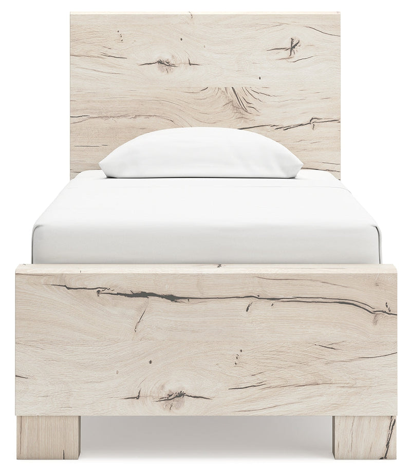 Lawroy Twin Panel Bed with Dresser and 2 Nightstands in Light Natural from Ashley - Lara Furniture