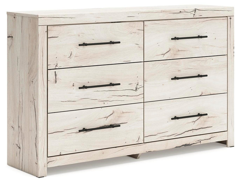 Lawroy Twin Panel Bed with Storage, Dresser and 2 Nightstands in Light Natural - PKG020246