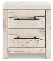 Lawroy Twin Panel Bed with Storage, Dresser, Mirror and Nightstand in Light Natural - PKG020242